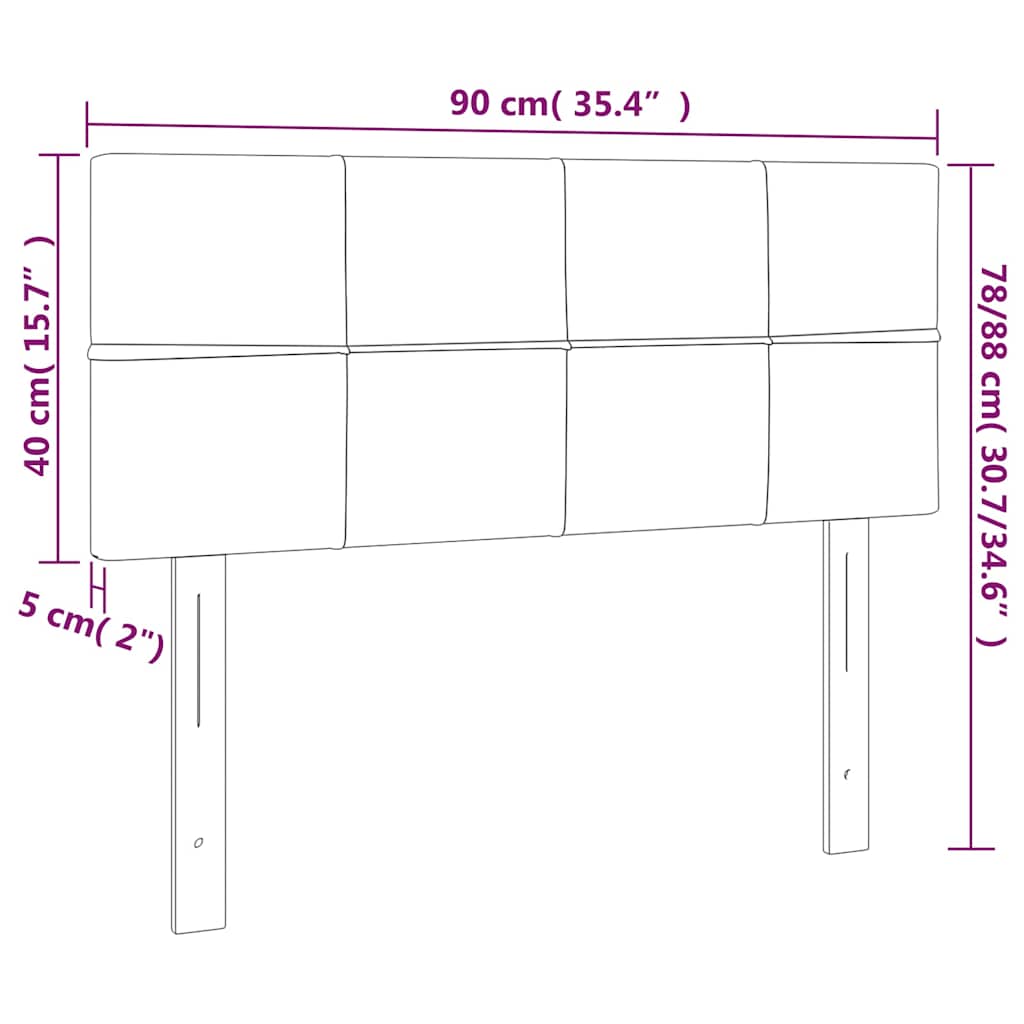Testiera a LED Marrone Scuro 90x5x78/88 cm in Tessuto | homemem39
