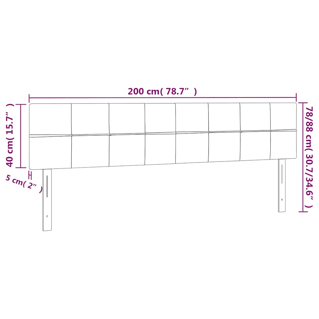 Testiera a LED Verde Scuro 200x5x78/88 cm in Velluto | homemem39