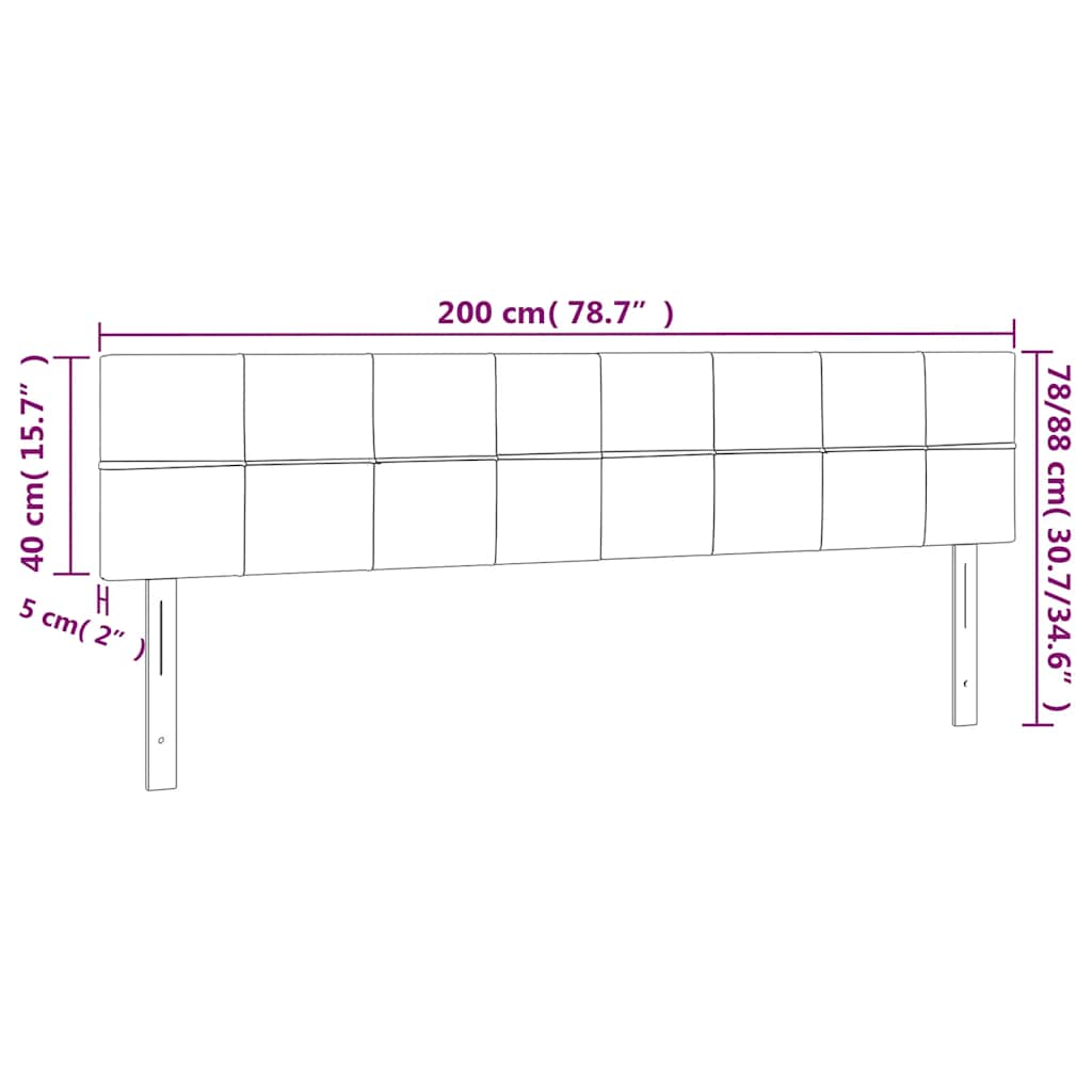 Testiera a LED Blu Scuro 200x5x78/88 cm in Velluto | homemem39