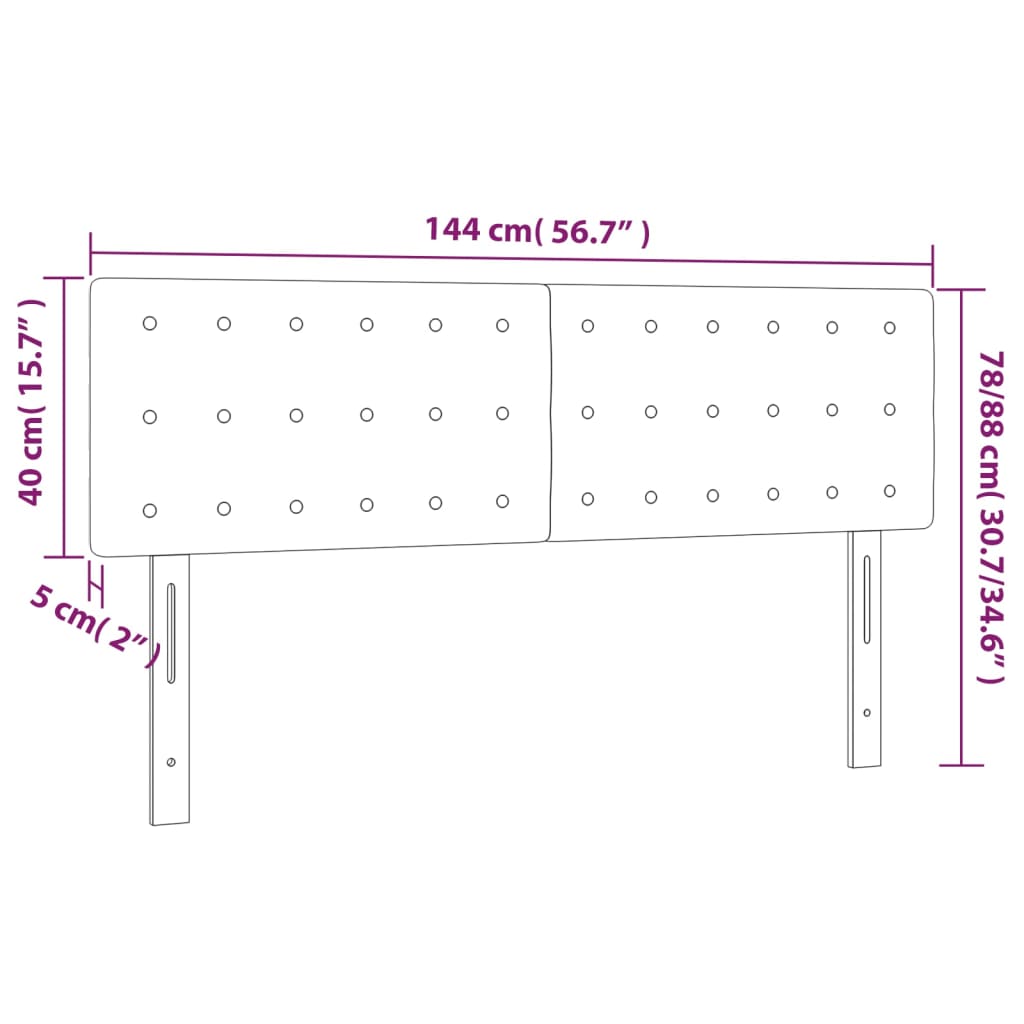 Testiera Cappuccino a LED 144x5x78/88 cm in Similpelle | homemem39