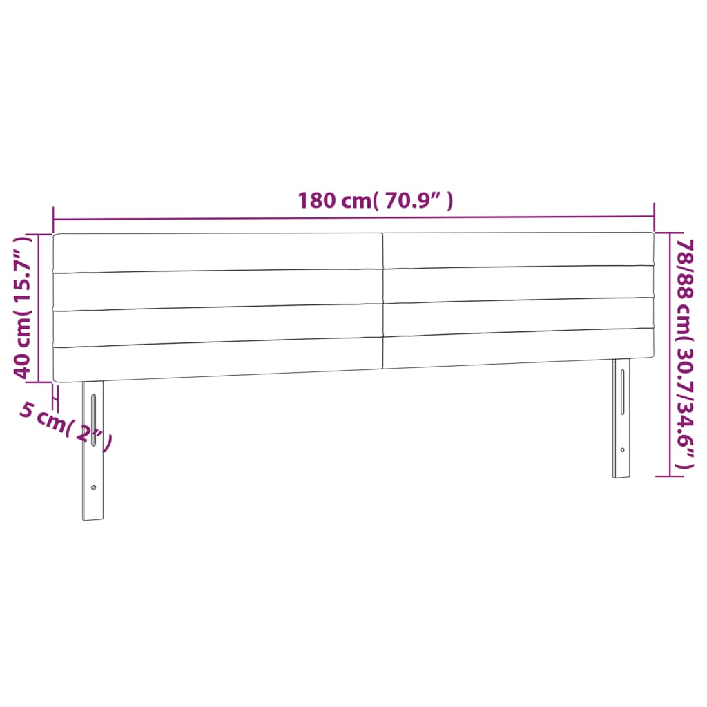 Testiera a LED Blu 180x5x78/88 cm in Tessuto | homemem39