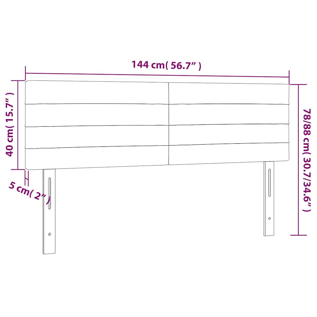 Testiera a LED Verde Scuro 144x5x78/88 cm in Velluto | homemem39