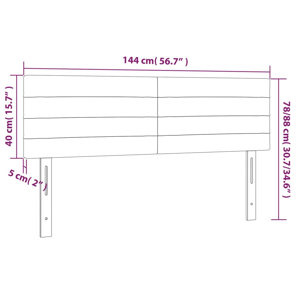 Testiera a LED Rosa 144x5x78/88 cm in Velluto | homemem39
