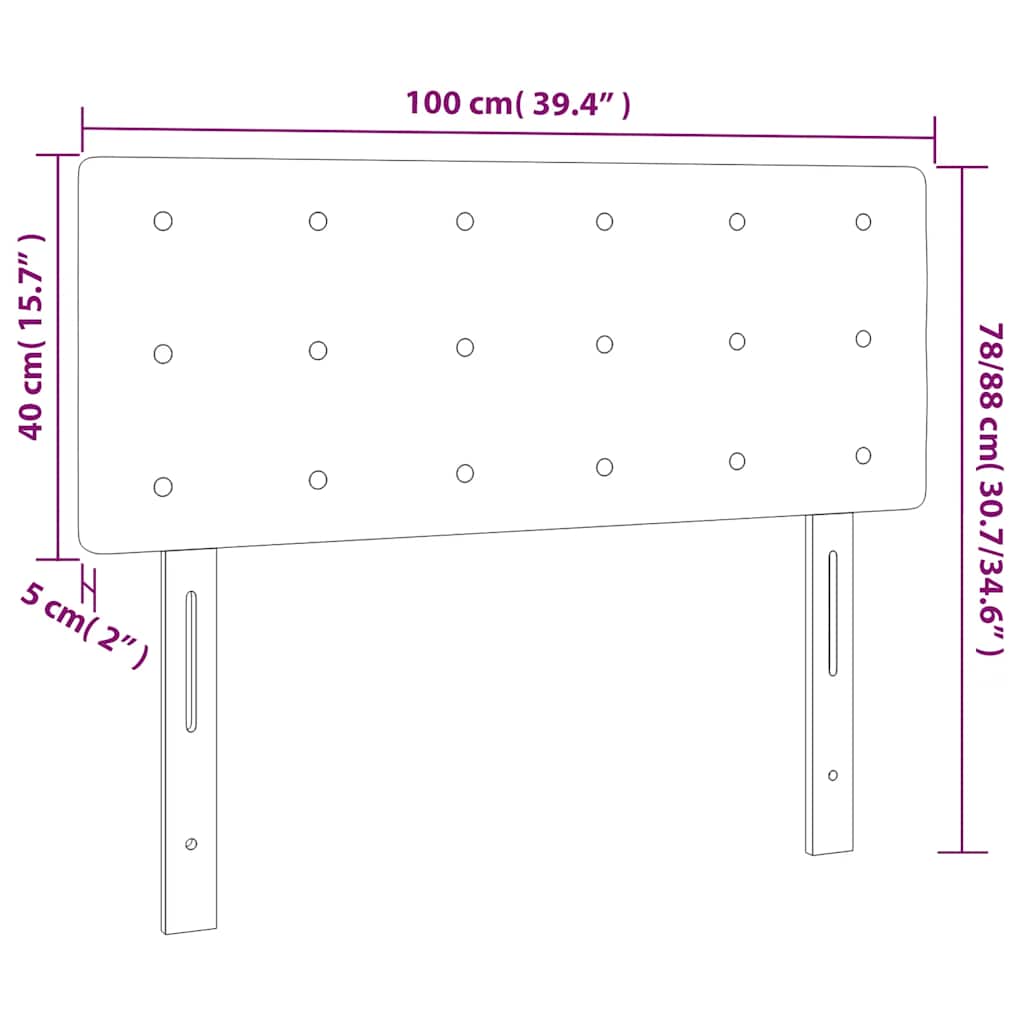 Testiera a LED Verde Scuro 100x5x78/88 cm in Velluto | homemem39