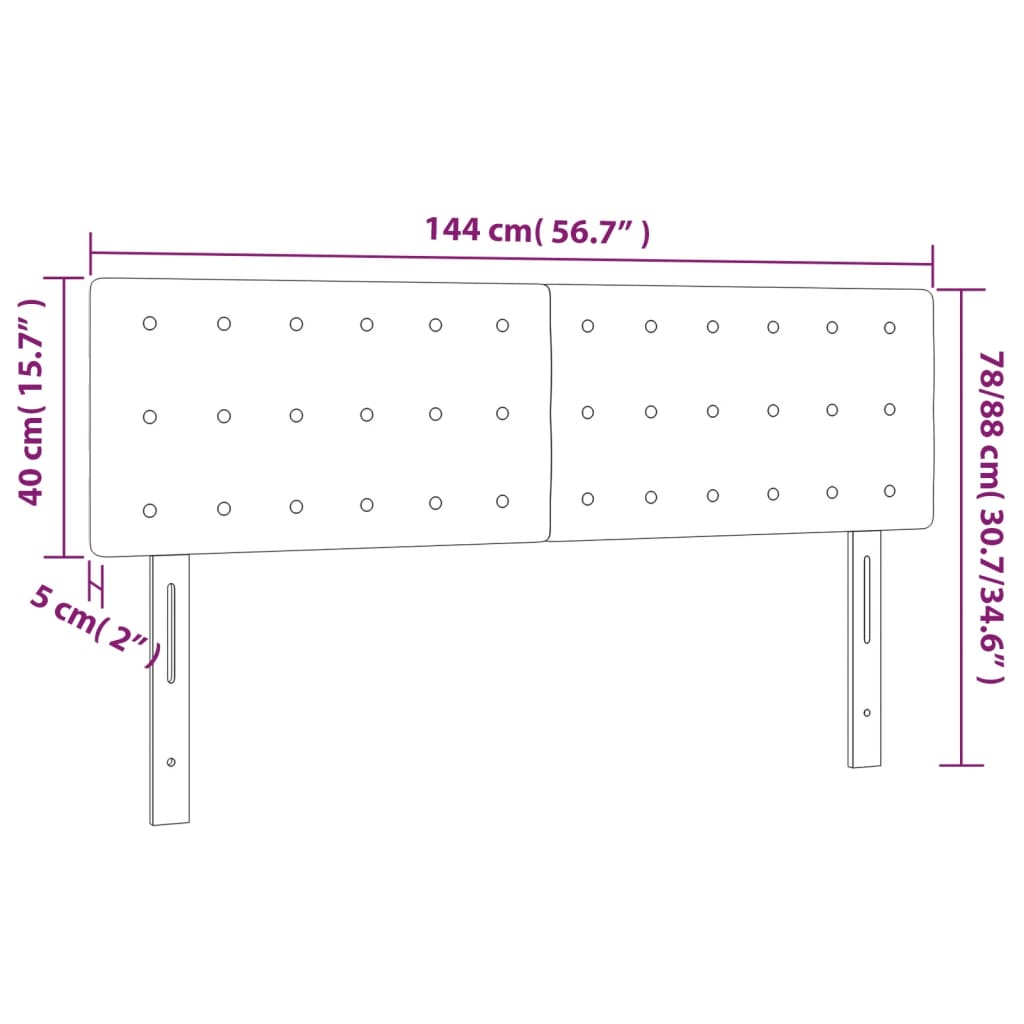 Testiera a LED Rosa 144x5x78/88 cm in Velluto | homemem39