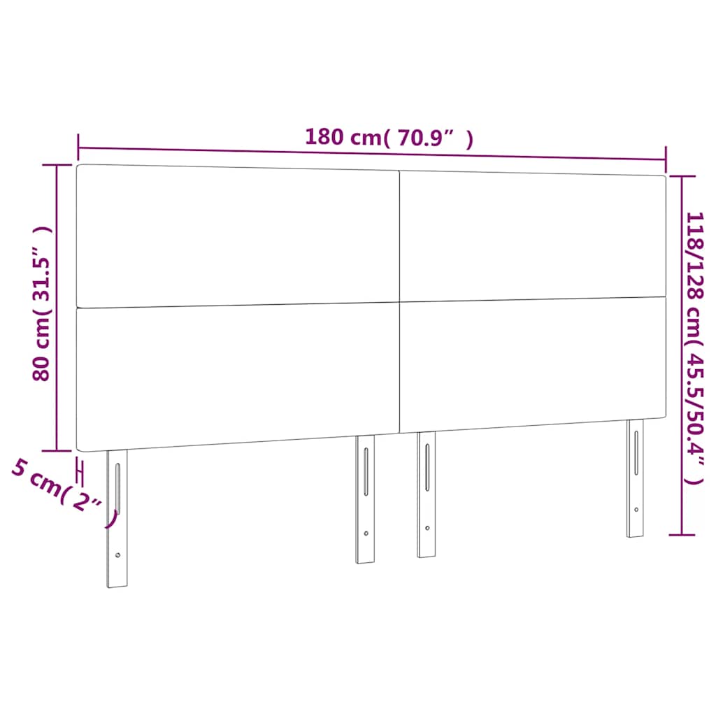 Testiera a LED Verde Scuro 180x5x118/128cm in Velluto | homemem39