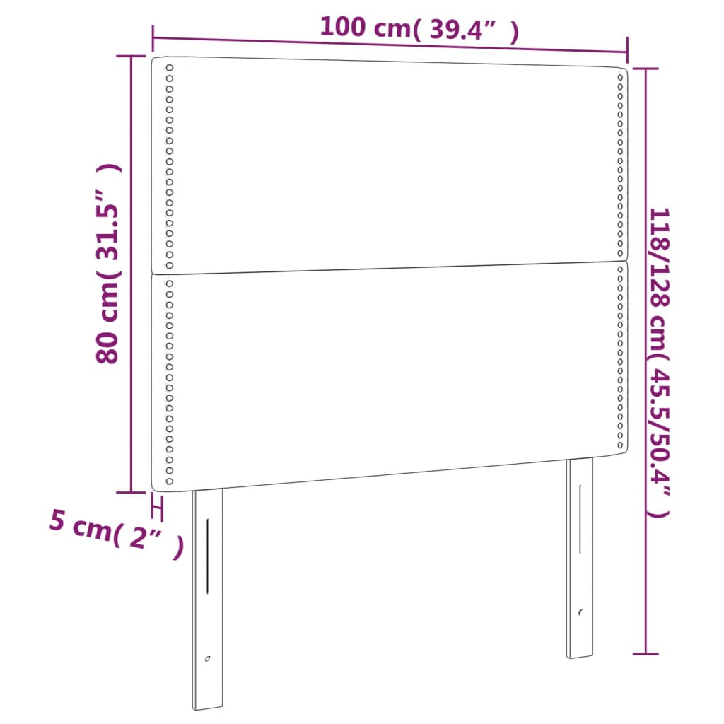 Testiera a LED Blu 100x5x118/128 cm in Tessuto | homemem39