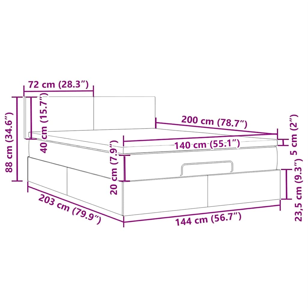Testiera a LED Grigio Chiaro 144x5x118/128 cm in Velluto