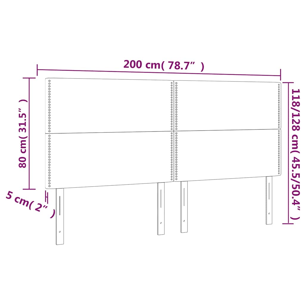 Testiera a LED Verde Scuro 200x5x118/128 cm in Velluto | homemem39