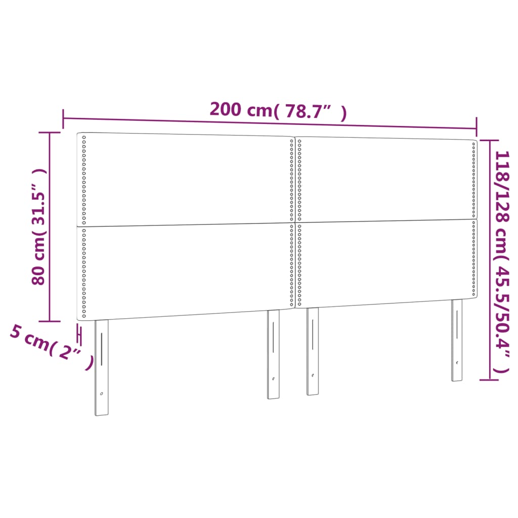 Testiera a LED Nera 200x5x118/128cm in Similpelle | homemem39