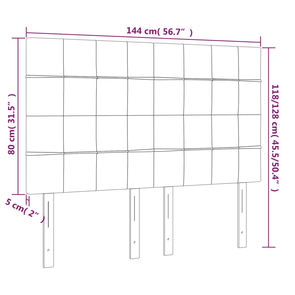 Testiera a LED Grigio Chiaro 144x5x118/128 cm in Velluto | homemem39