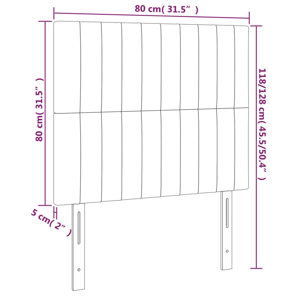 Testiera a LED Rosa 80x5x118/128 cm in Velluto | homemem39