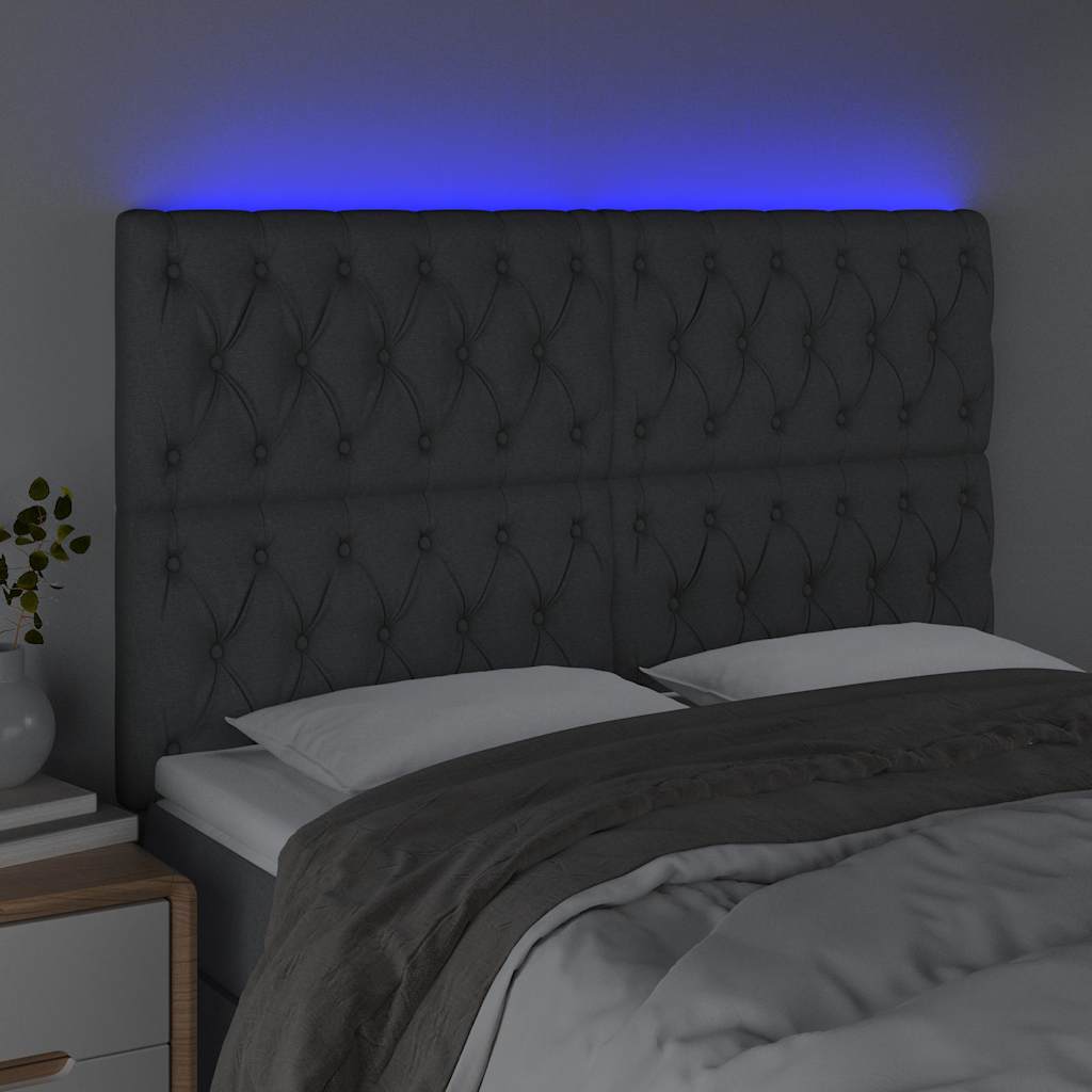 Testiera a LED GrigioScuro /128cm inTessuto