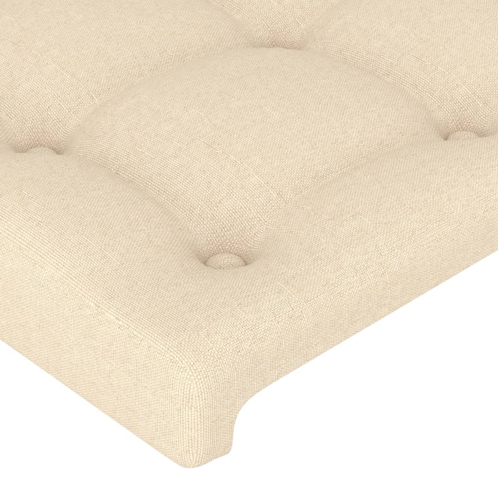 Testiera a LED Crema 180x5x118/128 cm in Tessuto - homemem39