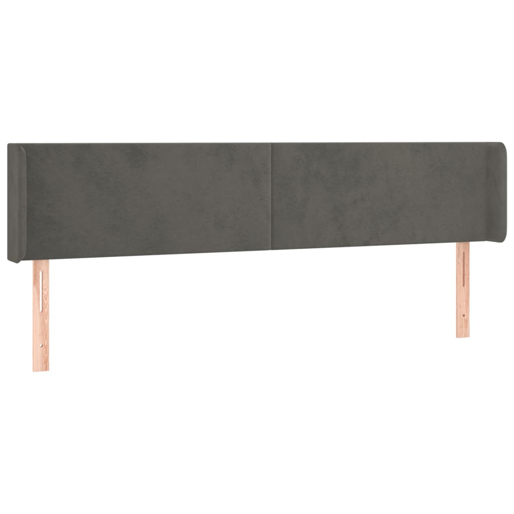Testiera a LED Grigio Scuro 163x16x78/88 cm in Velluto - homemem39