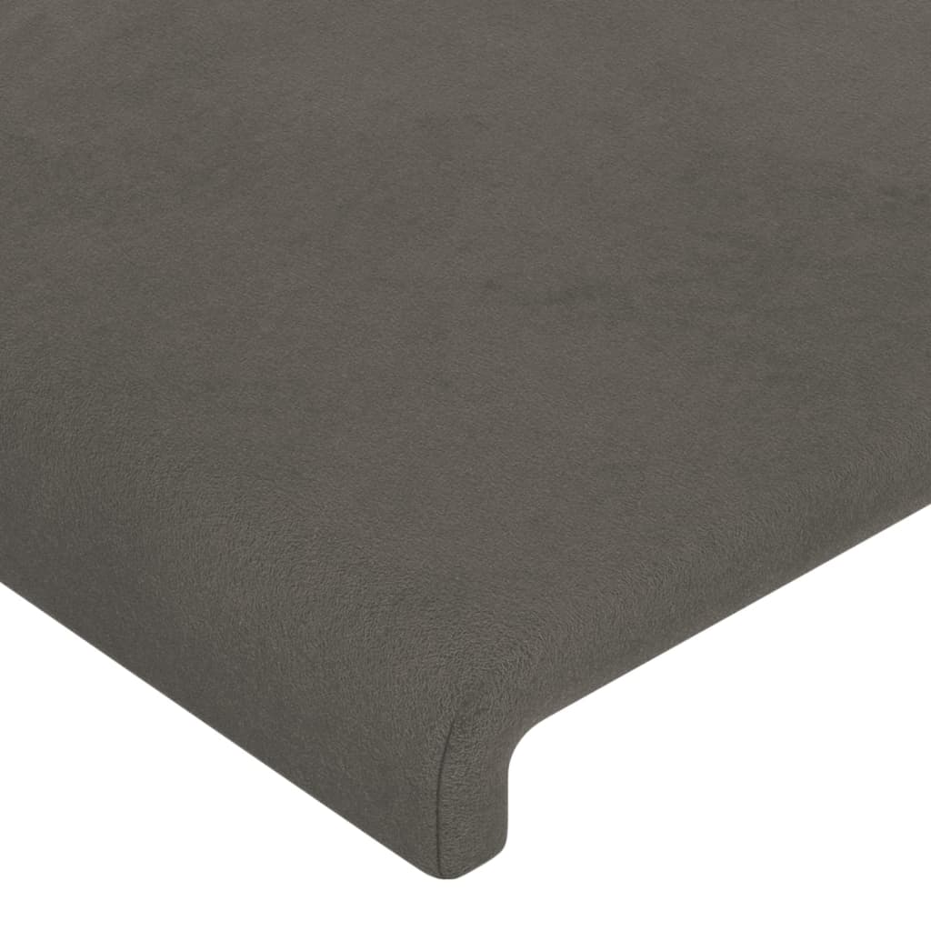 Testiera a LED Grigio Scuro 163x16x78/88 cm in Velluto - homemem39