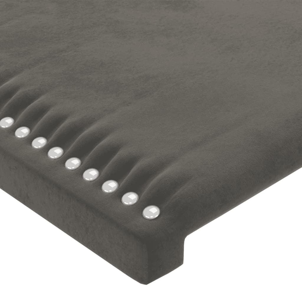 Testiera a LED Grigio Scuro 163x16x78/88 cm in Velluto - homemem39
