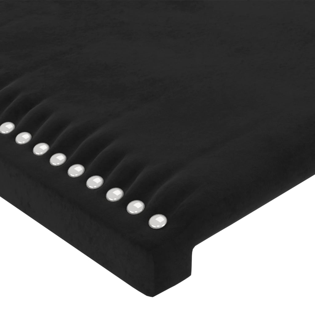 Testiera a LED Nera 163x16x78/88 cm in Velluto - homemem39