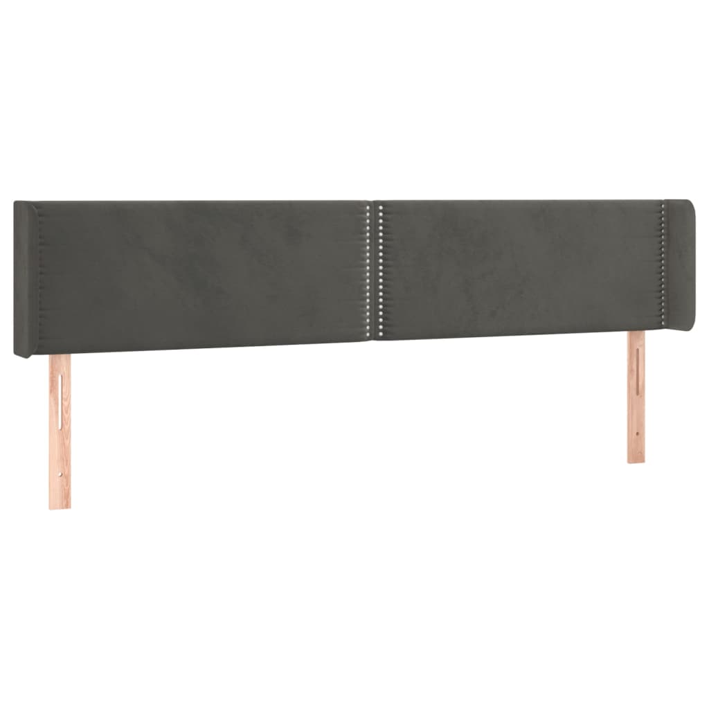 Testiera a LED Grigio Scuro 183x16x78/88 cm in Velluto - homemem39