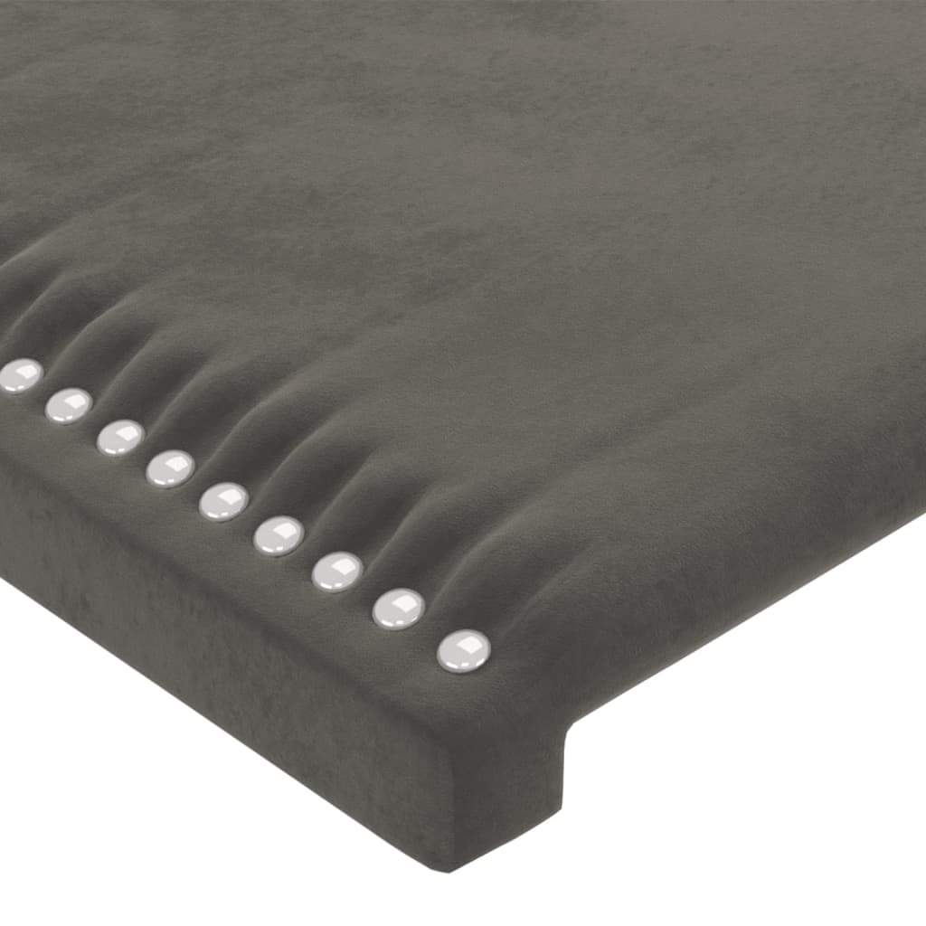 Testiera a LED Grigio Scuro 183x16x78/88 cm in Velluto - homemem39
