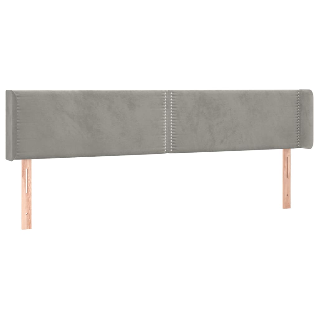 Testiera a LED Grigio Chiaro 203x16x78/88 cm in Velluto - homemem39