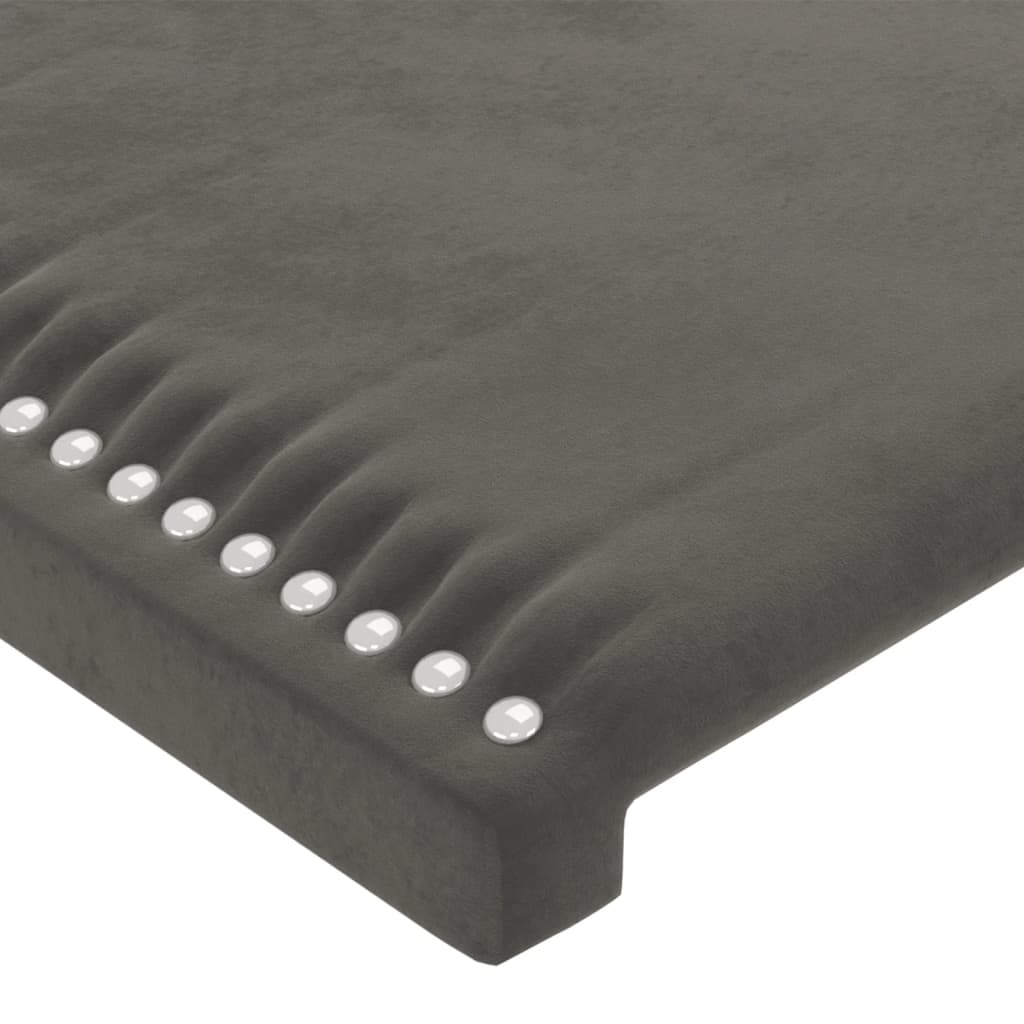 Testiera a LED Grigio Scuro 203x16x78/88 cm in Velluto - homemem39