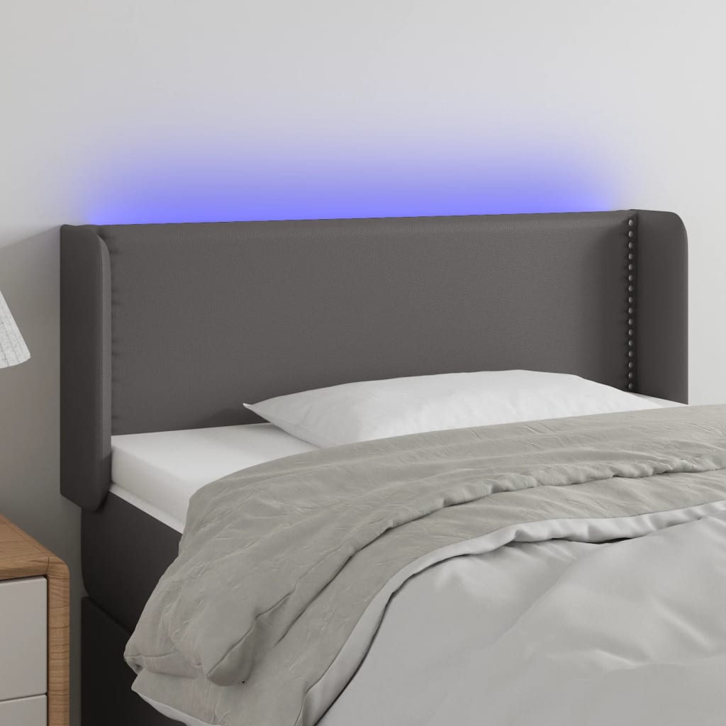 Testiera a LED Grigio 103x16x78/88 cm in Similpelle - homemem39