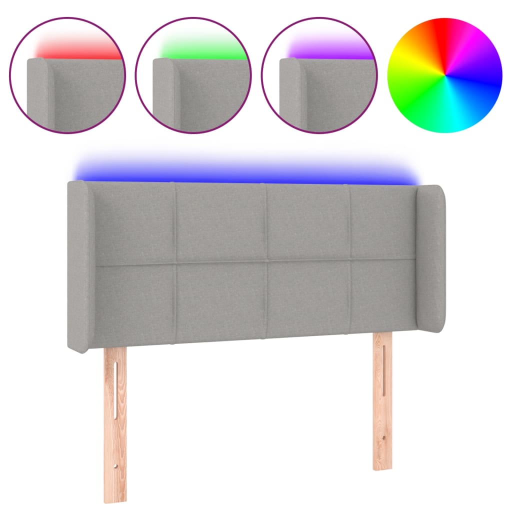 Testiera Grigio Chiaro a LED 83x16x78/88 cm in Tessuto - homemem39