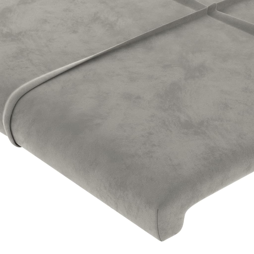 Testiera Grigio Chiaro a LED 93x16x78/88 cm in Velluto - homemem39