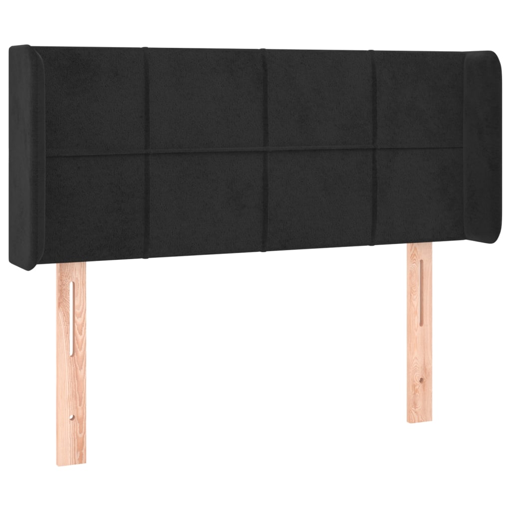Testiera a LED Nera 93x16x78/88 cm in Velluto - homemem39