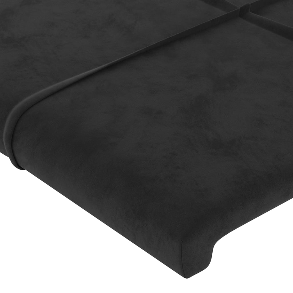 Testiera a LED Nera 93x16x78/88 cm in Velluto - homemem39