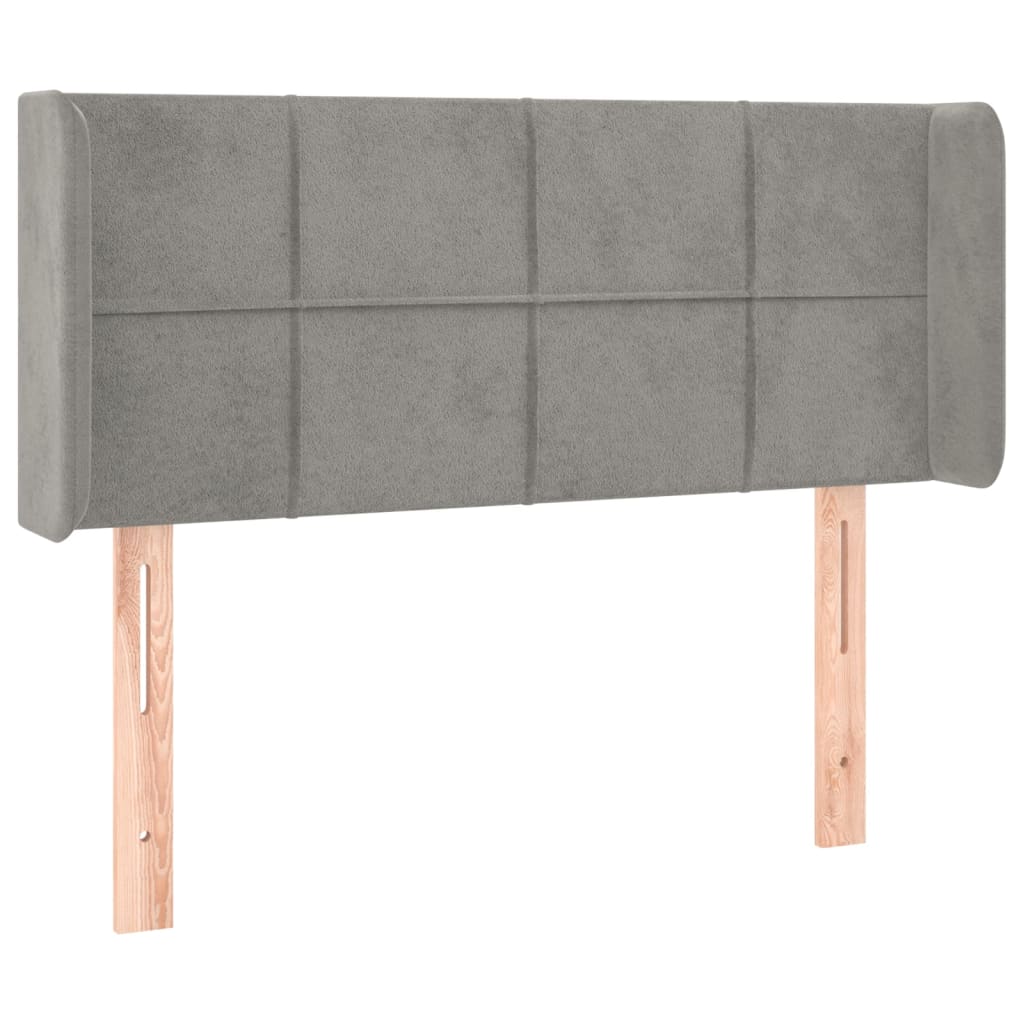 Testiera Grigio Chiaro a LED 103x16x78/88 cm in Velluto - homemem39