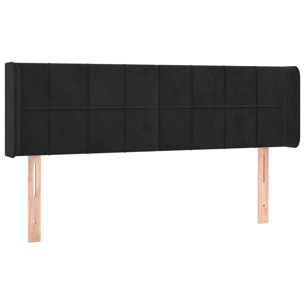 Testiera a LED Nera 147x16x78/88 cm in Velluto - homemem39