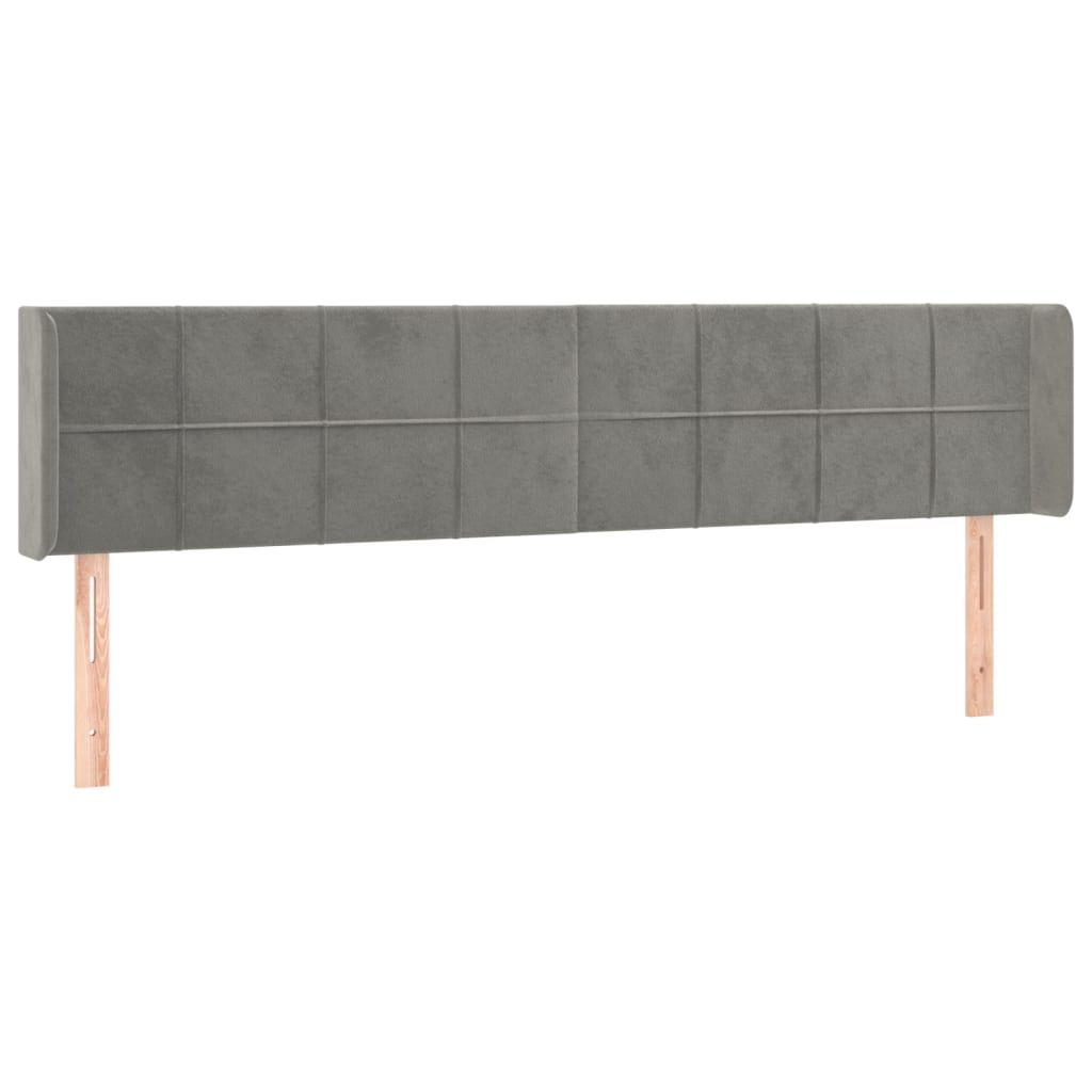 Testiera a LED Grigio Chiaro 163x16x78/88 cm in Velluto - homemem39