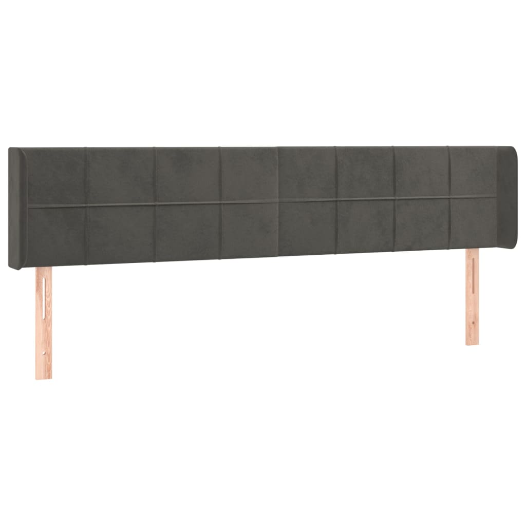 Testiera a LED Grigio Scuro 163x16x78/88 cm in Velluto - homemem39