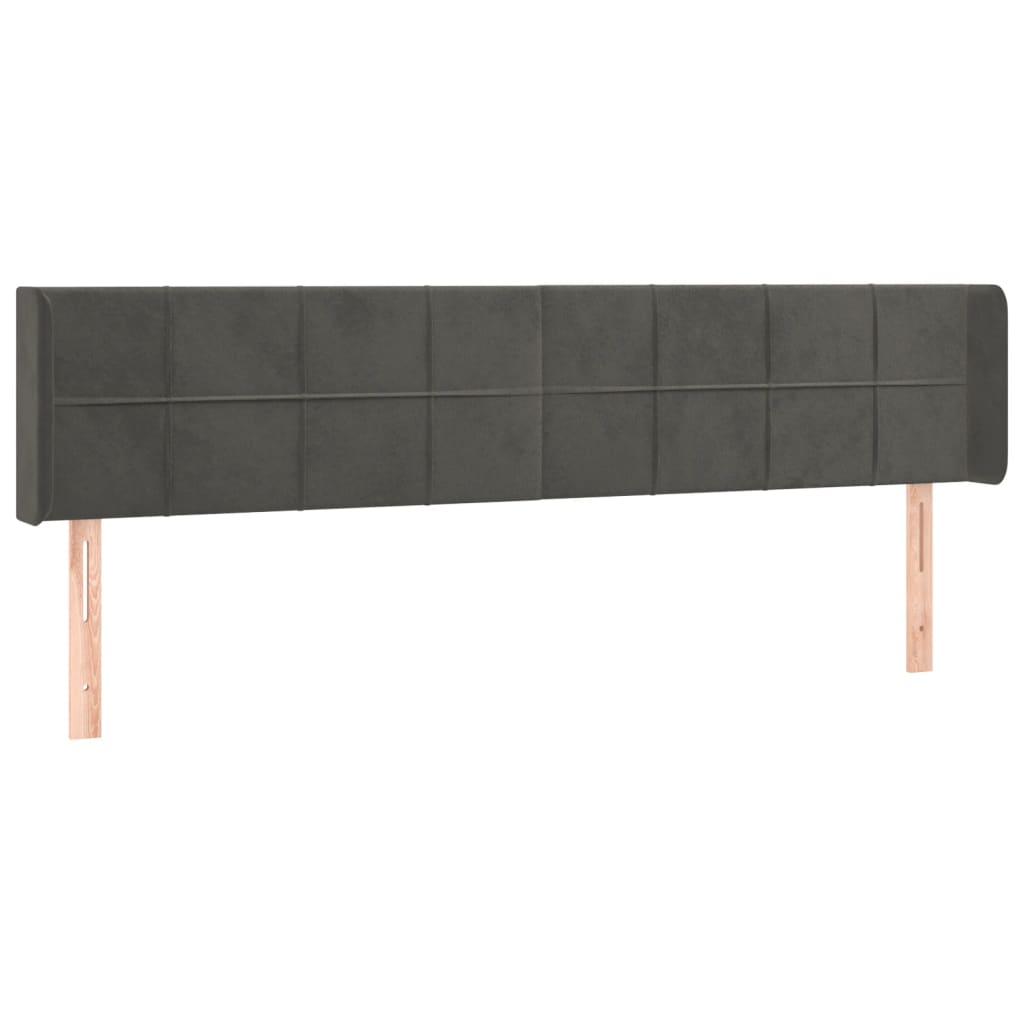 Testiera a LED Grigio Scuro 203x16x78/88 cm in Velluto - homemem39