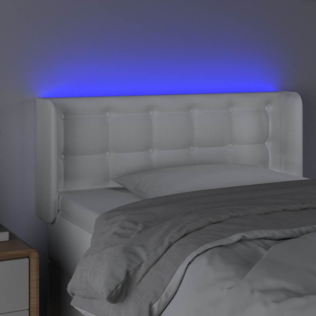 Testiera a LED Bianca /88 cm in Similpelle