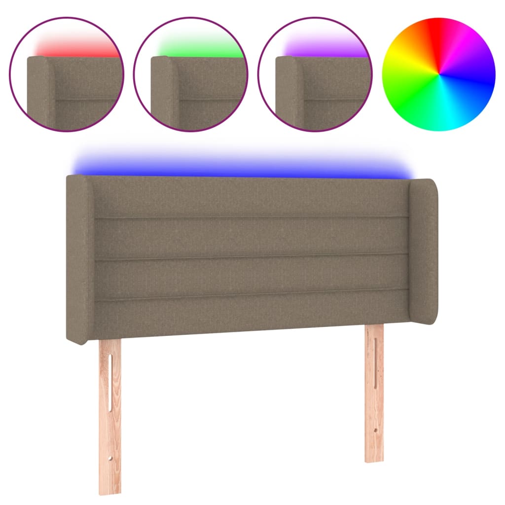 Testiera a LED Tortora 83x16x78/88 cm in Tessuto - homemem39