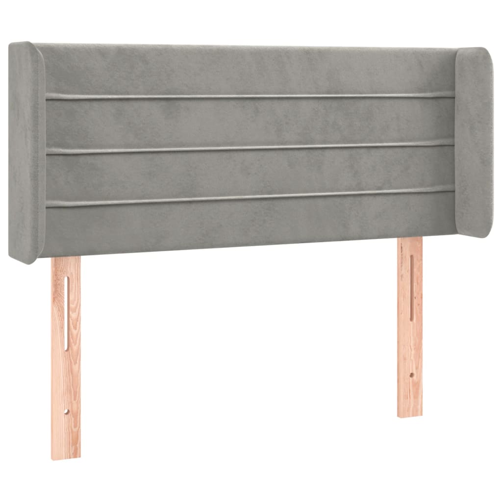 Testiera Grigio Chiaro a LED 93x16x78/88 cm in Velluto - homemem39