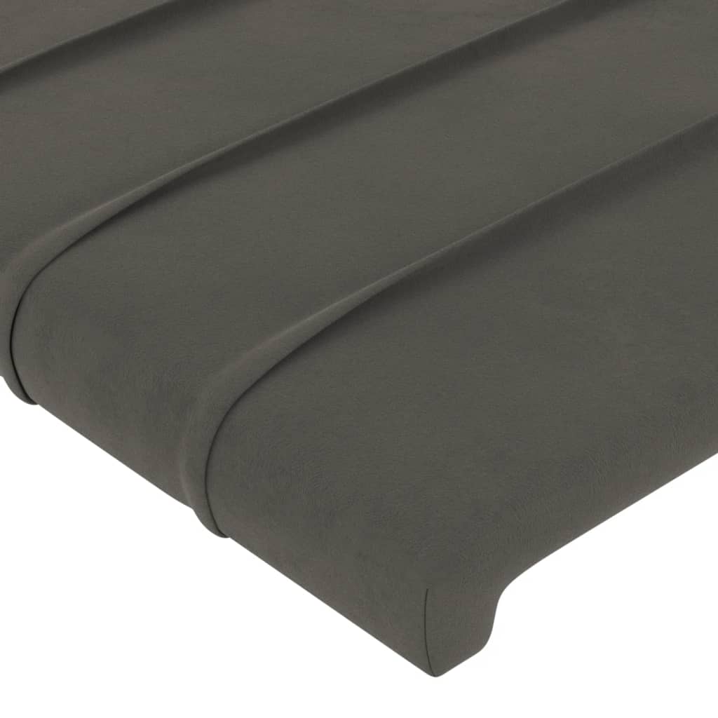 Testiera a LED Grigio Scuro 183x16x78/88 cm in Velluto - homemem39