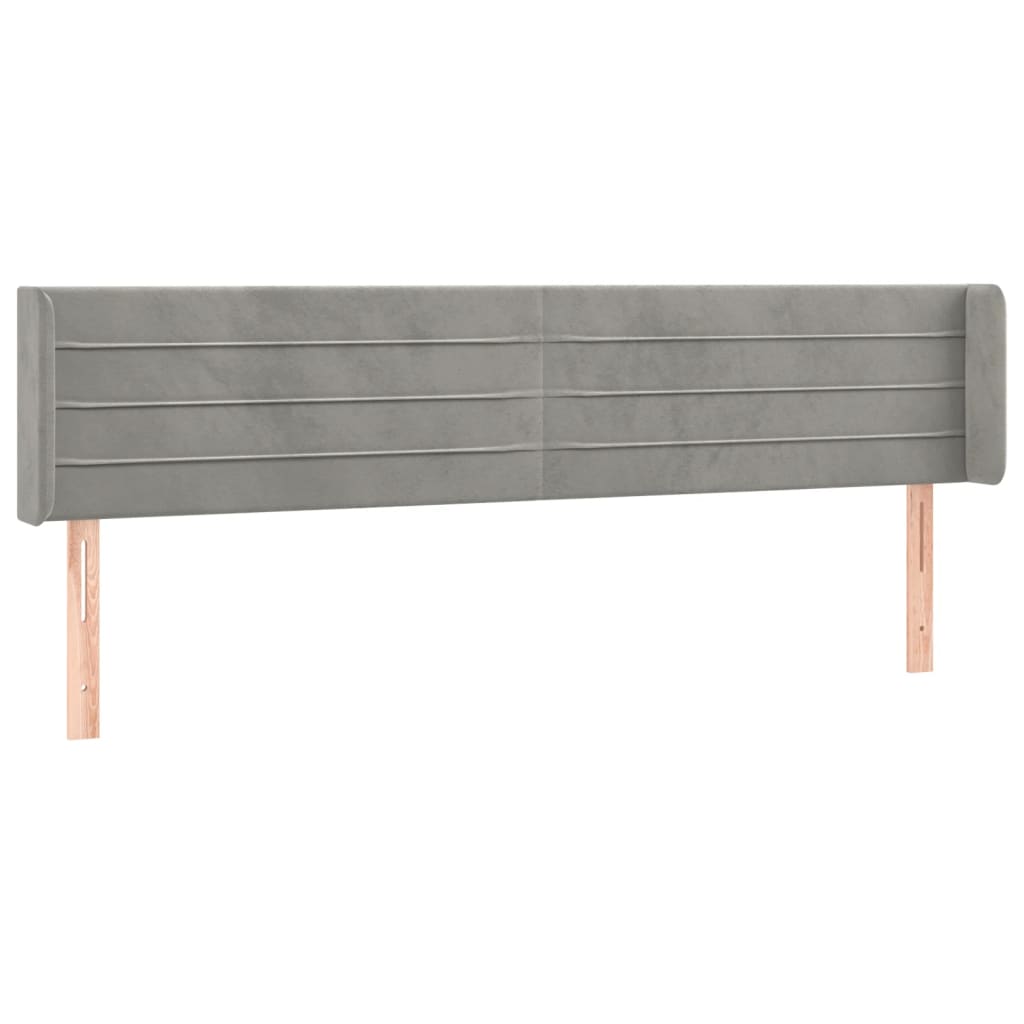 Testiera a LED Grigio Chiaro 203x16x78/88 cm in Velluto - homemem39
