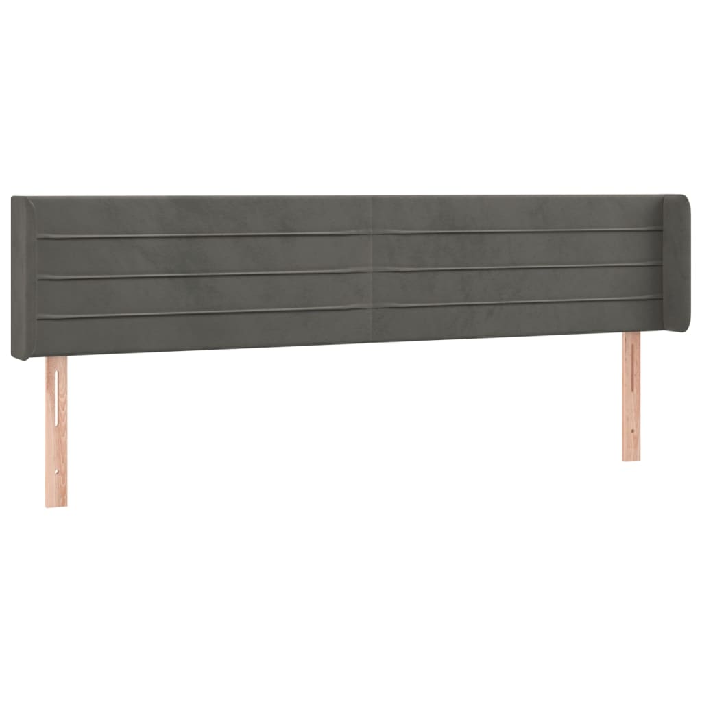Testiera a LED Grigio Scuro 203x16x78/88 cm in Velluto - homemem39