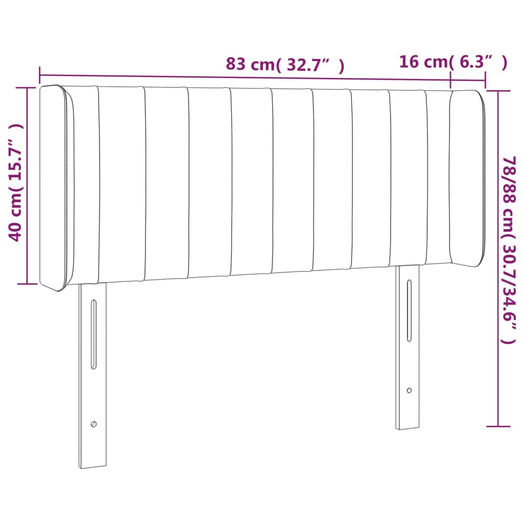 Testiera a LED Rosa 83x16x78/88 cm in Velluto - homemem39