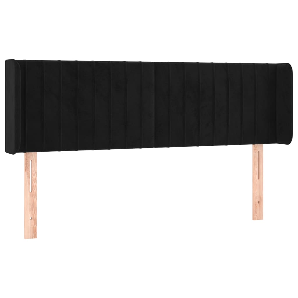 Testiera a LED Nera 147x16x78/88 cm in Velluto - homemem39