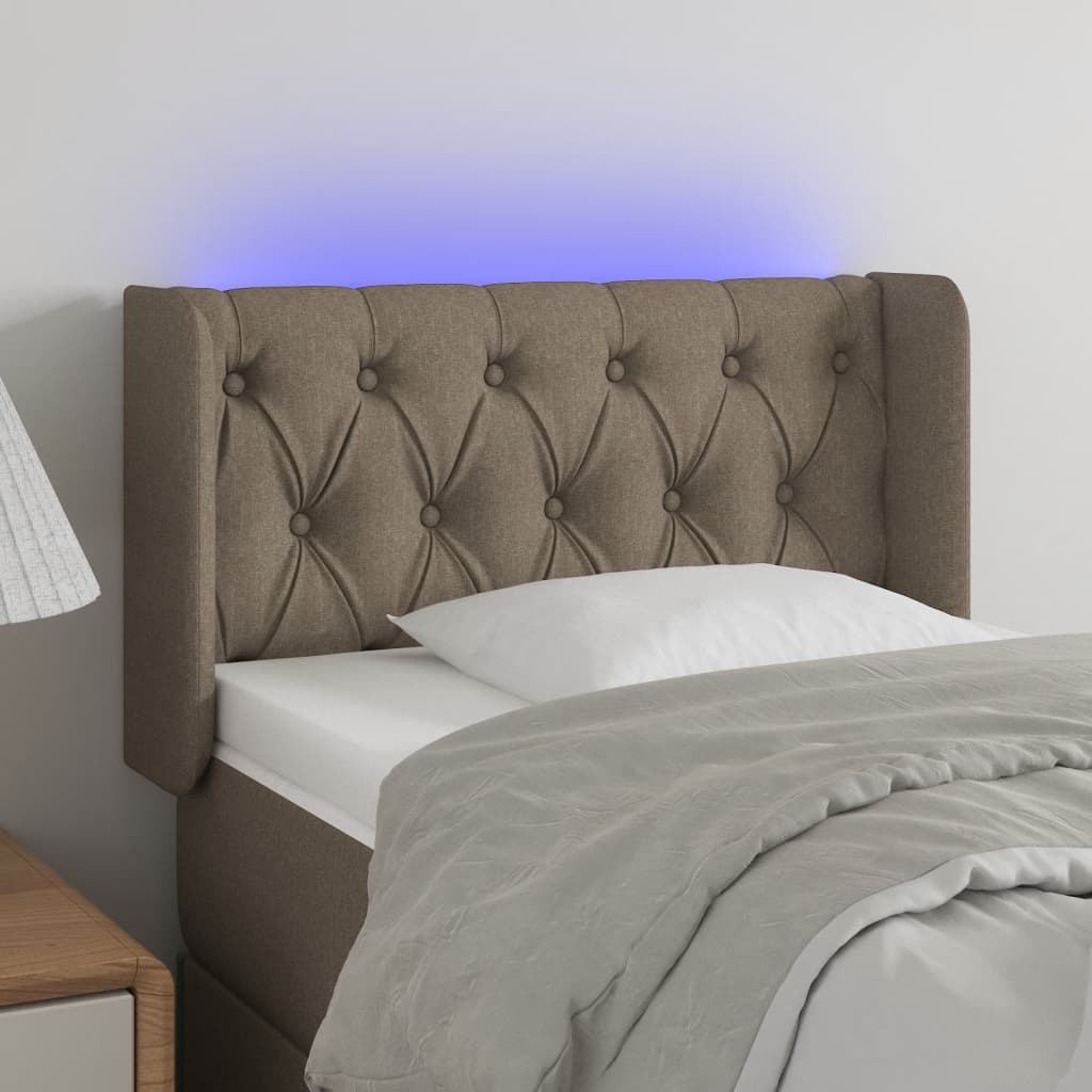 Testiera a LED Tortora 83x16x78/88 cm in Tessuto - homemem39