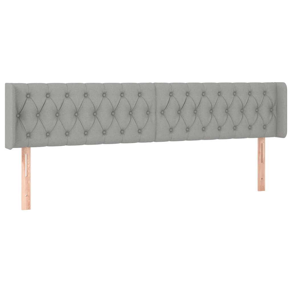 Testiera a LED Grigio Chiaro 203x16x78/88 cm in Tessuto - homemem39