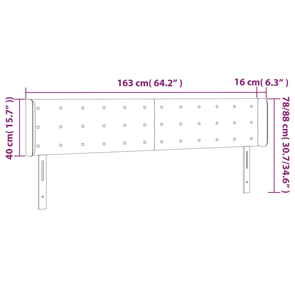 Testiera a LED Grigio Chiaro 163x16x78/88 cm in Velluto | homemem39