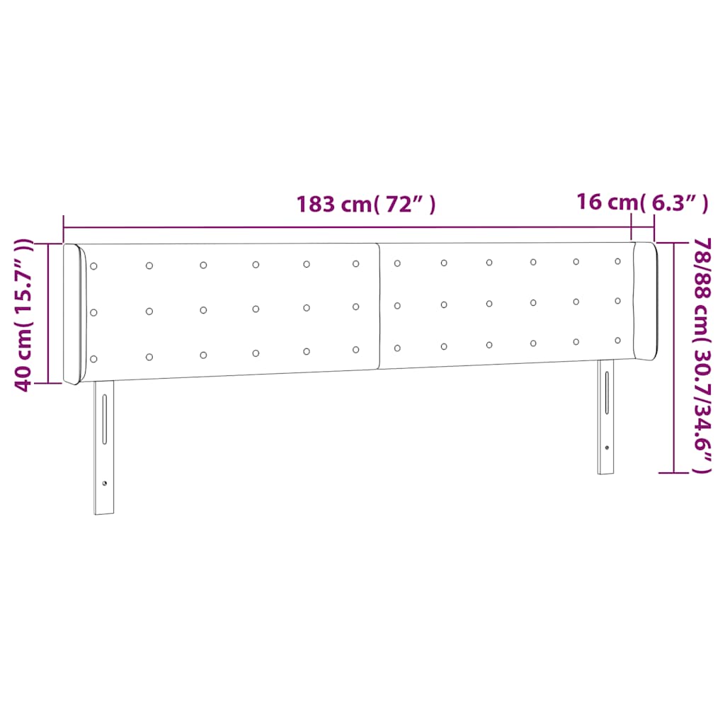 Testiera a LED Verde Scuro 183x16x78/88 cm in Velluto | homemem39