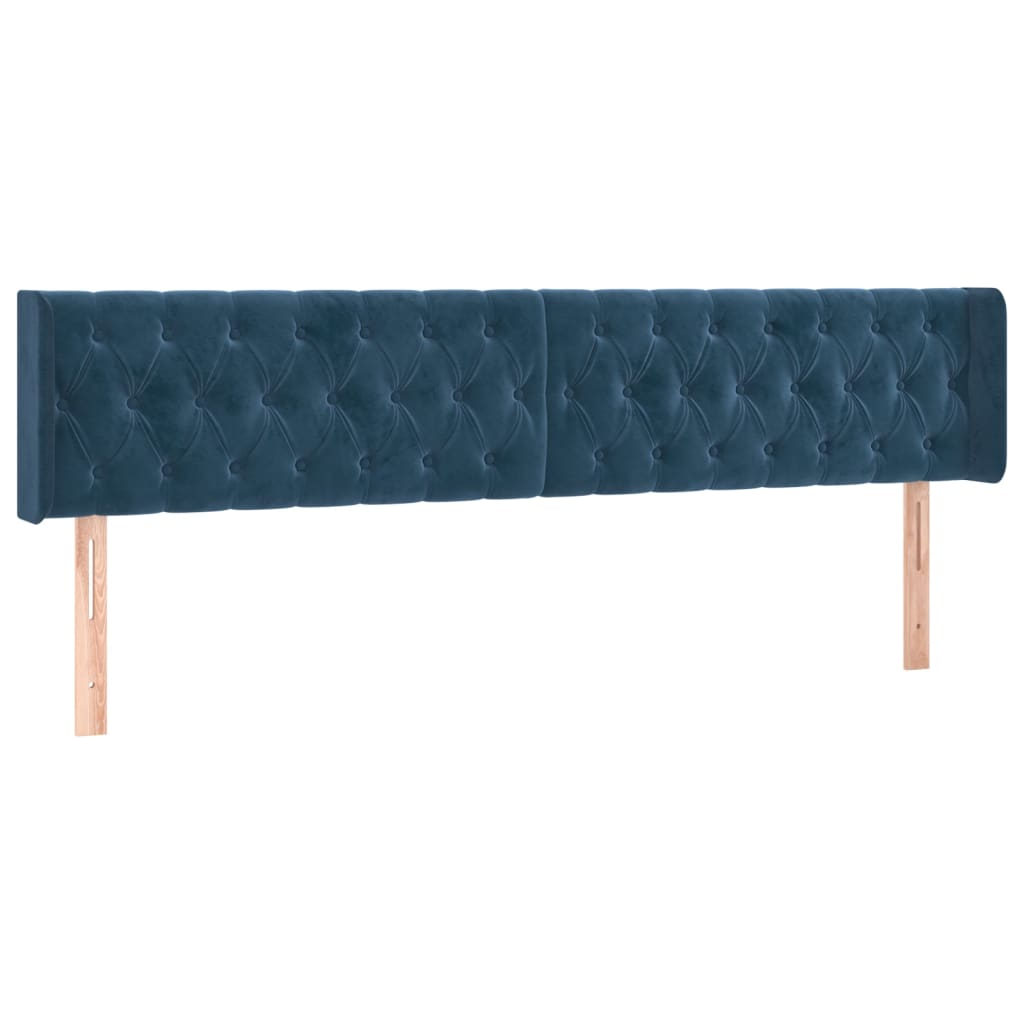 Giroletto a Molle con Materasso Blu Scuro 200x200 cm in Velluto