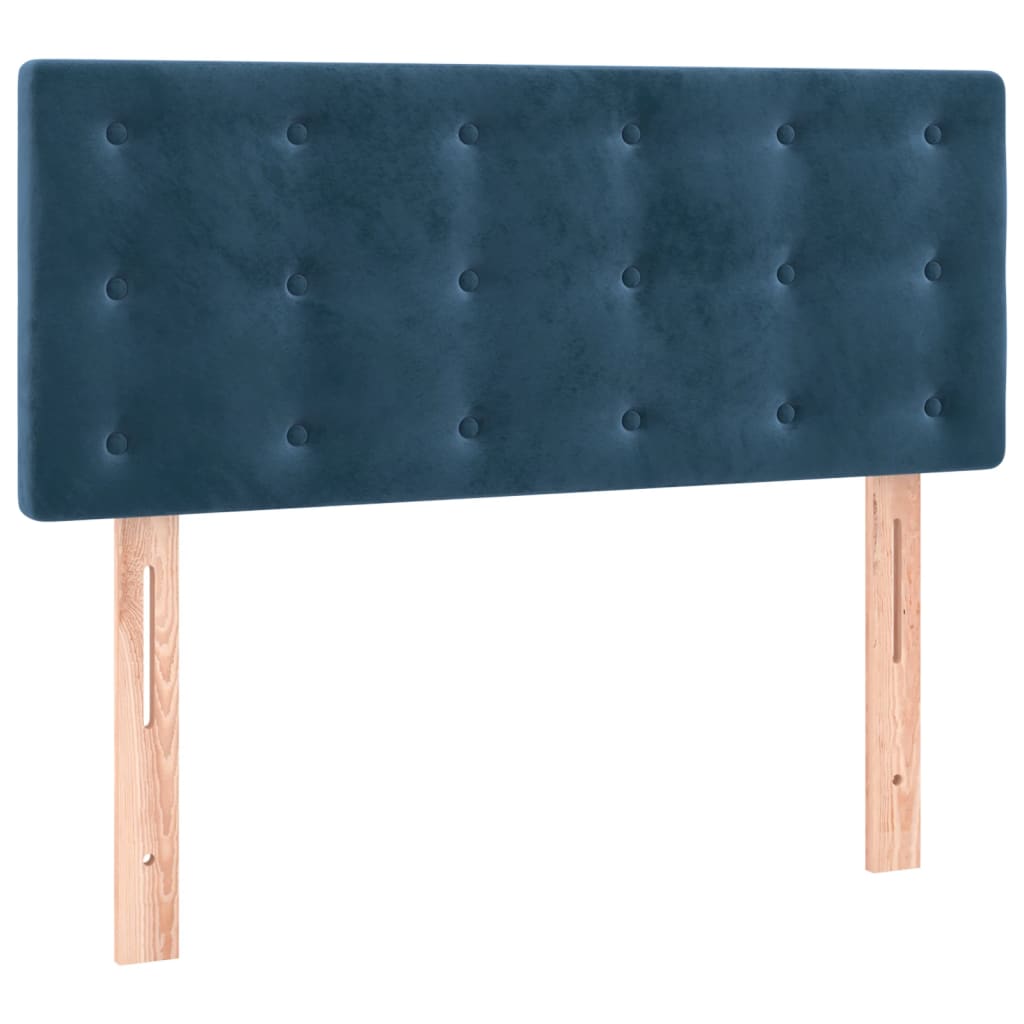 Giroletto a Molle con Materasso Blu Scuro 90x190 cm in Velluto